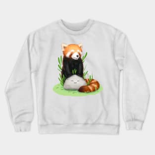 The famous red panda and stone (without background) Crewneck Sweatshirt